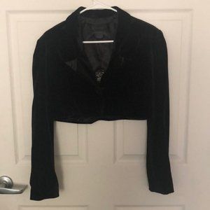 Kardashian Kollection cropped velvet blazer black
